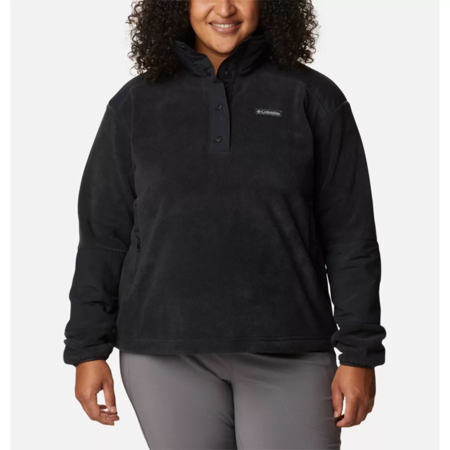 Black Columbia Women's Benton Springs Crop Pullover Plus Size