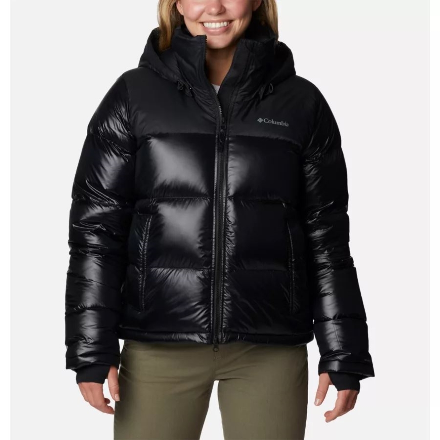 Black Columbia Women's Bulo Point Insulated Hooded Puffer Jacket