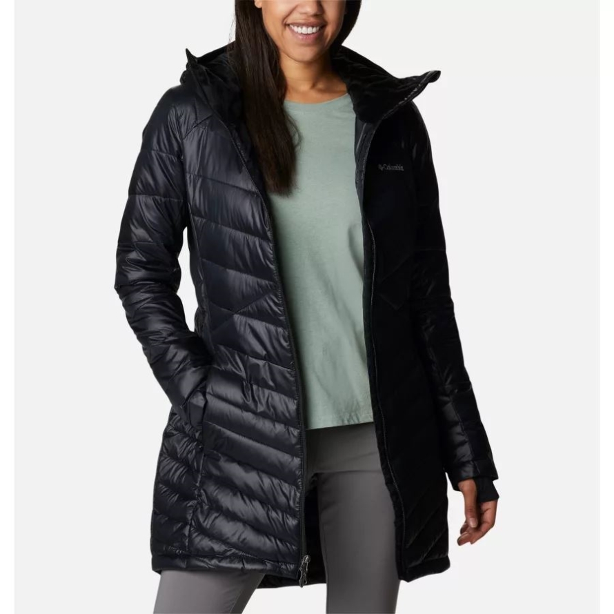 Black Columbia Women's Joy Peak Omni-Heat Infinity Mid Insulated Hooded Jacket