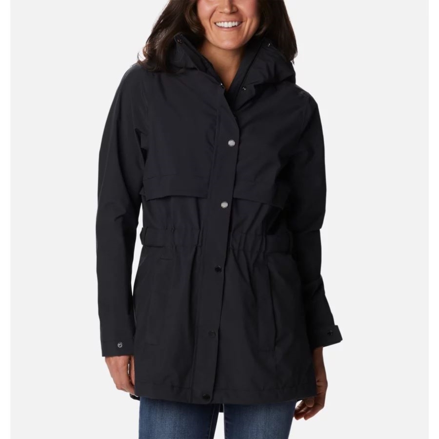 Black Columbia Women's Long Valley Trench Jacket
