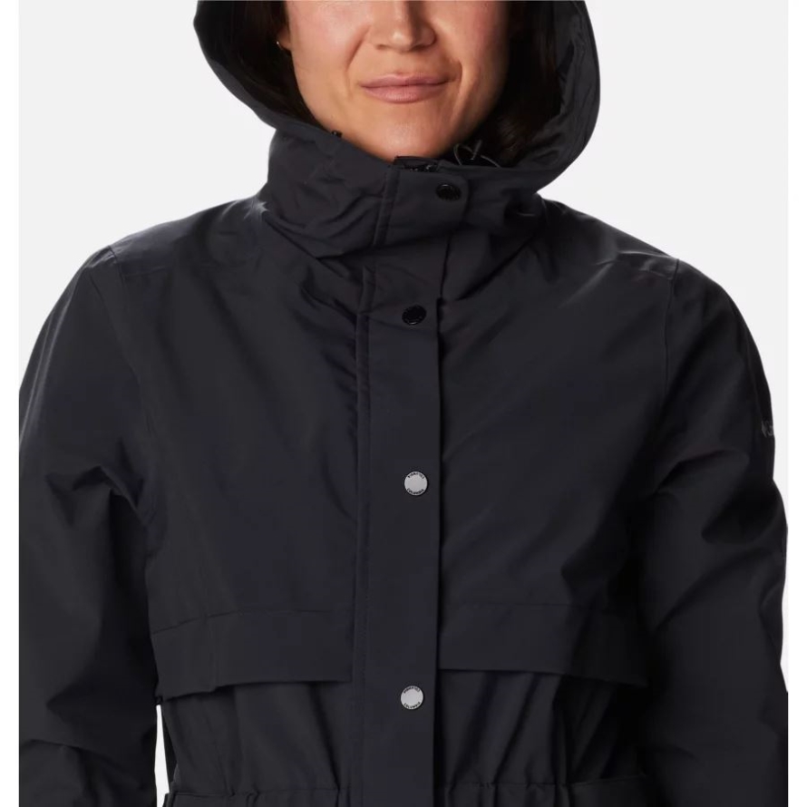 Black Columbia Women's Long Valley Trench Jacket