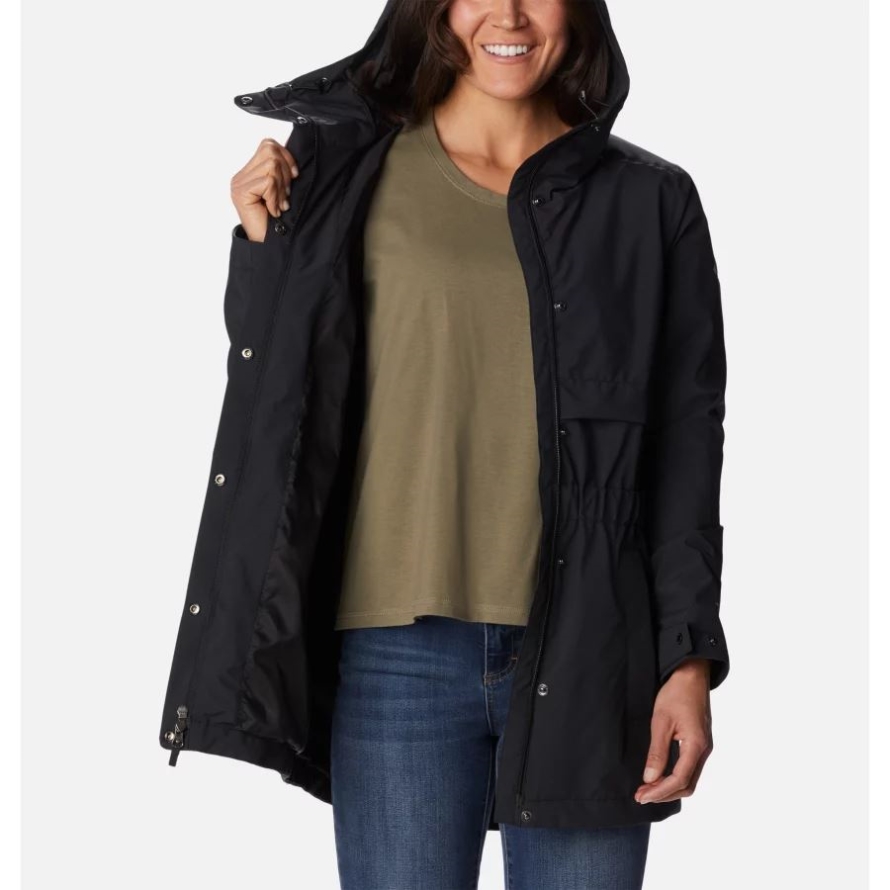 Black Columbia Women's Long Valley Trench Jacket
