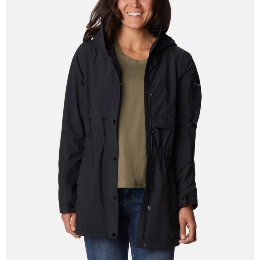 Black Columbia Women's Long Valley Trench Jacket
