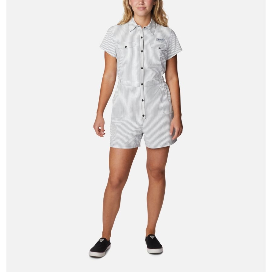 Black Columbia Women's PFG Sun Drifter Woven Romper