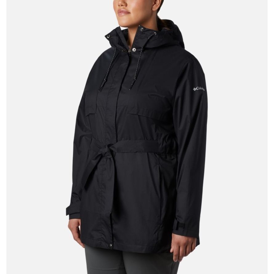 Black Columbia Women's Pardon My Trench Rain Jacket Plus Size