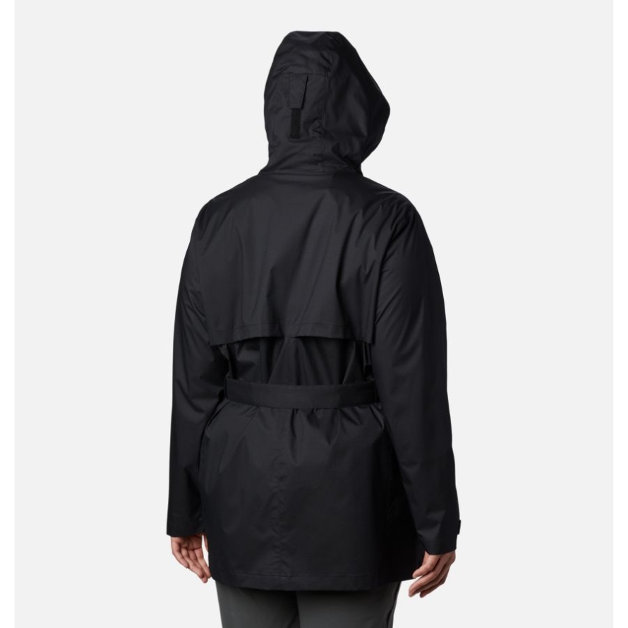 Black Columbia Women's Pardon My Trench Rain Jacket Plus Size