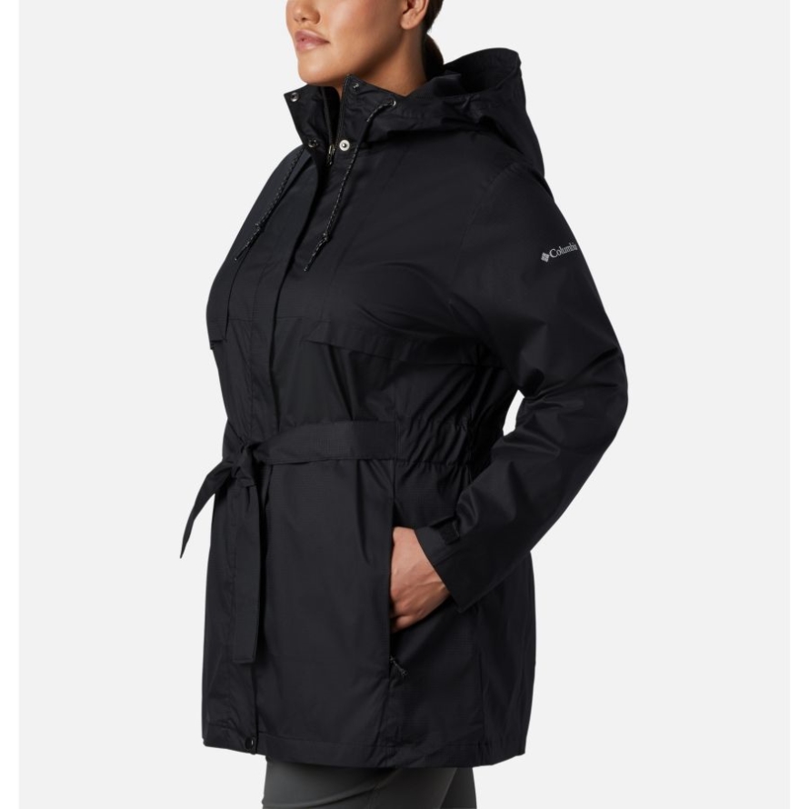 Black Columbia Women's Pardon My Trench Rain Jacket Plus Size