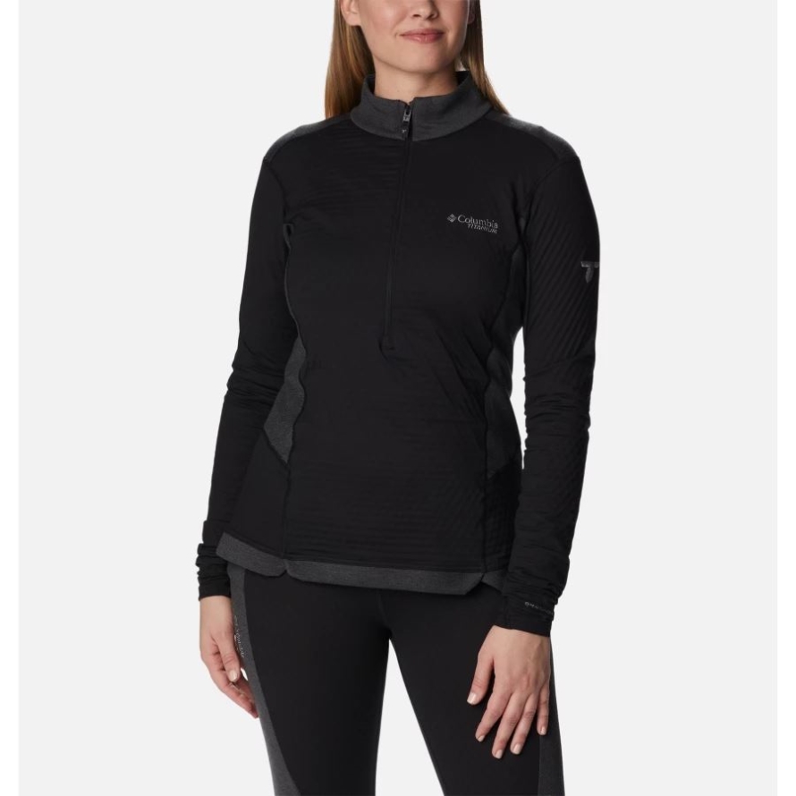 Black Columbia Women's Titan Pass Helix 1/4 Zip Technical Pullover