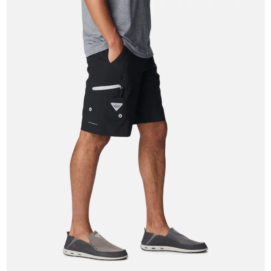Black/Cool Grey Columbia Men's PFG Terminal Tackle Shorts