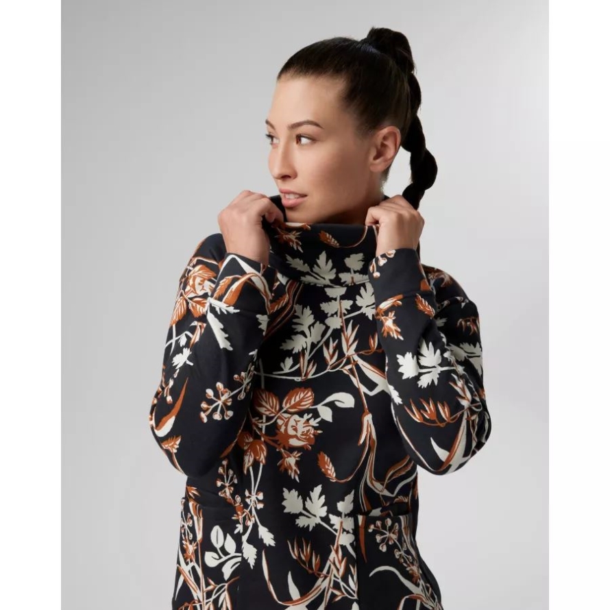 Black Fallgrass Print Women's Columbia Lodge Funnel Pullover Columbia