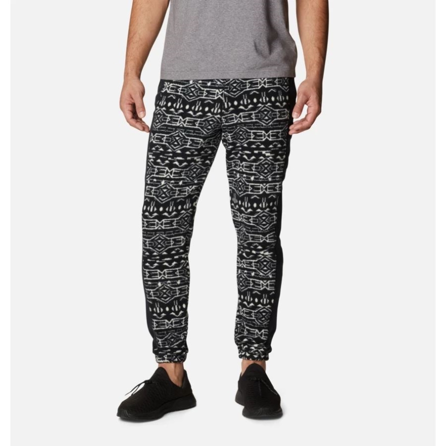 Black Geo Print/Black Columbia Men's Haven Hills Fleece Pants