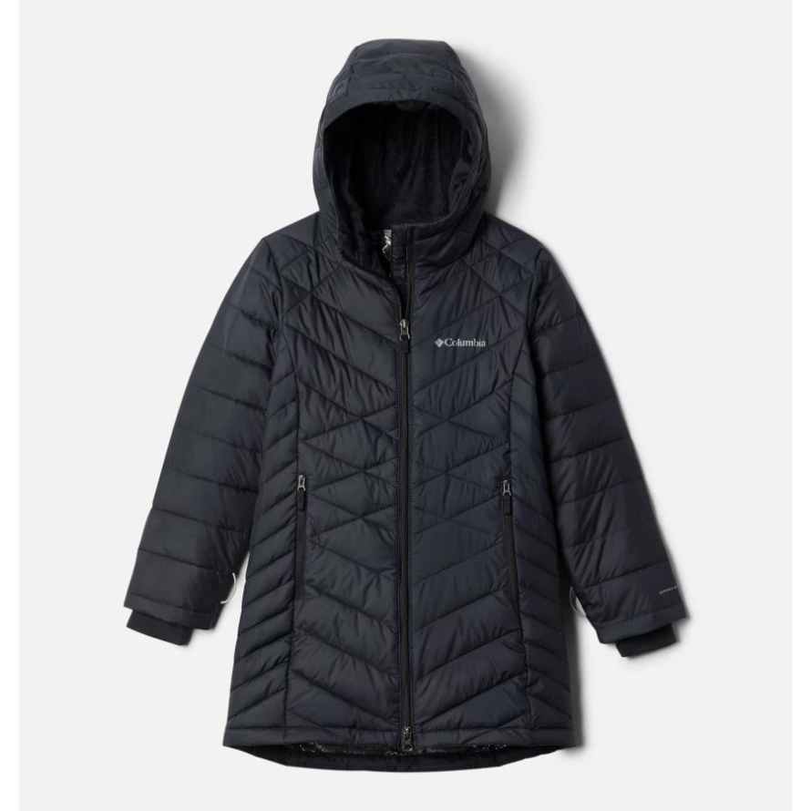 Black Girls' Heavenly Long Insulated Jacket Columbia