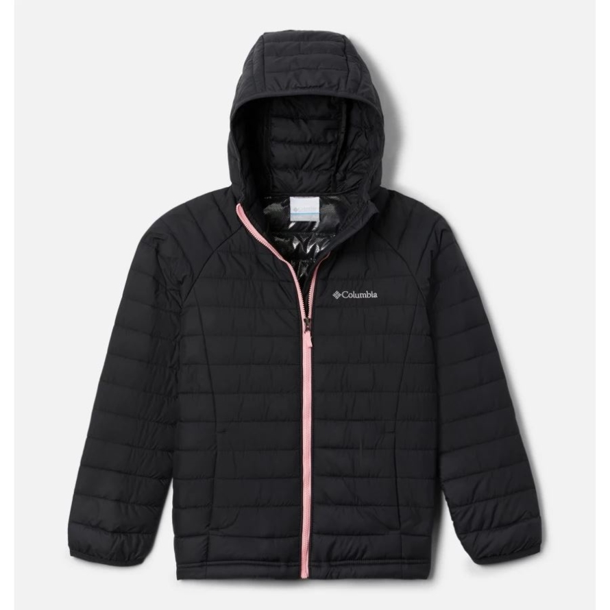 Black Girls' Powder Lite Hooded Jacket Columbia