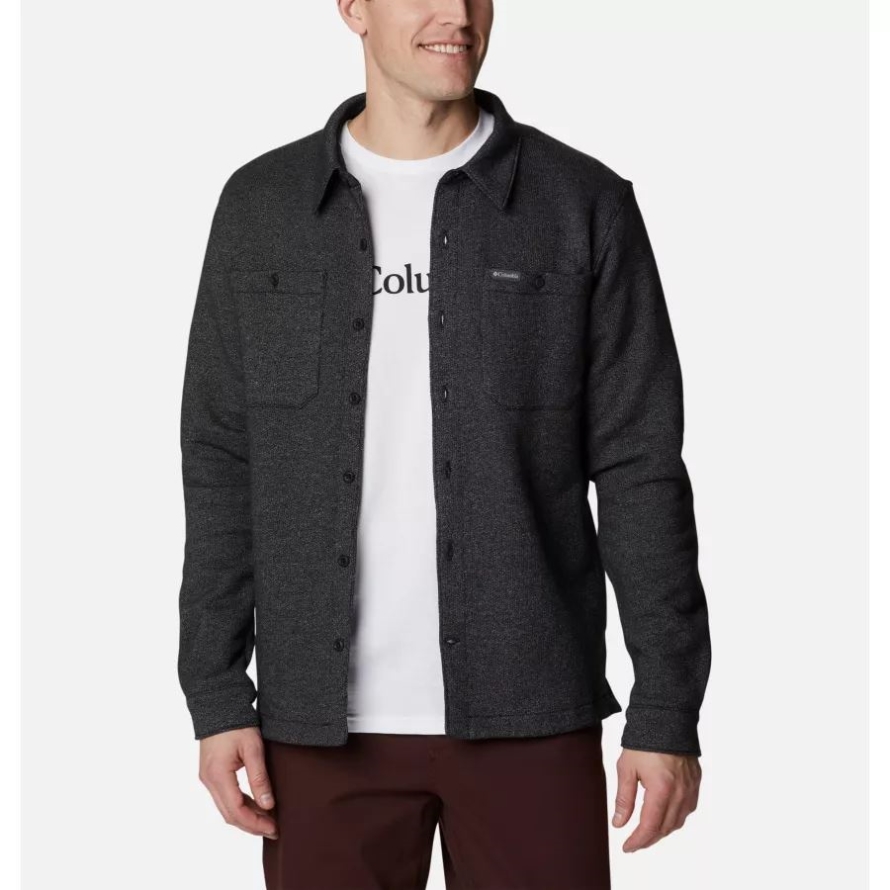Black Heather/Black Men's Great Hart Mountain Shirt Jacket Columbia