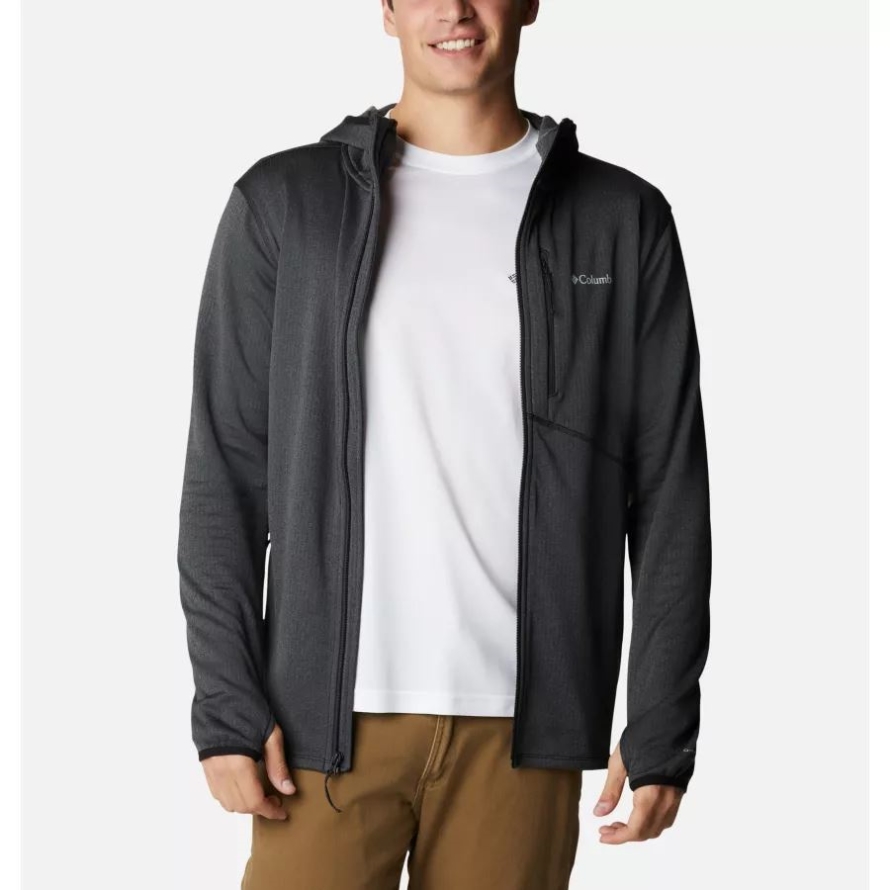 Black Heather Columbia Men's Park View Full Zip Fleece Hoodie