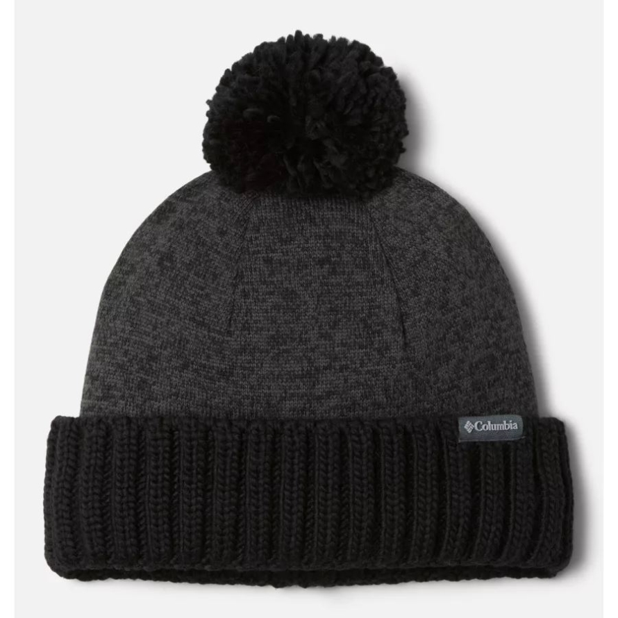 Black Heather Columbia Unisex Sweater Weather Pom Beanie