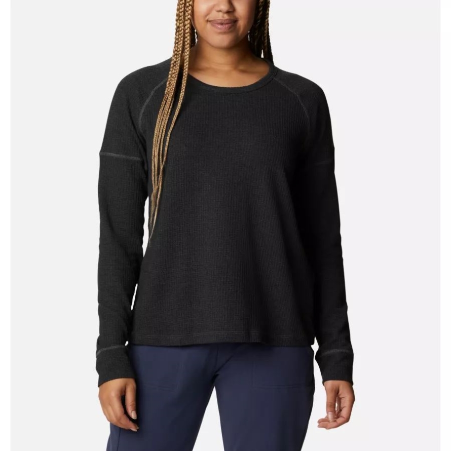 Black Heather Columbia Women's Pine Peak Long Sleeve Thermal Shirt