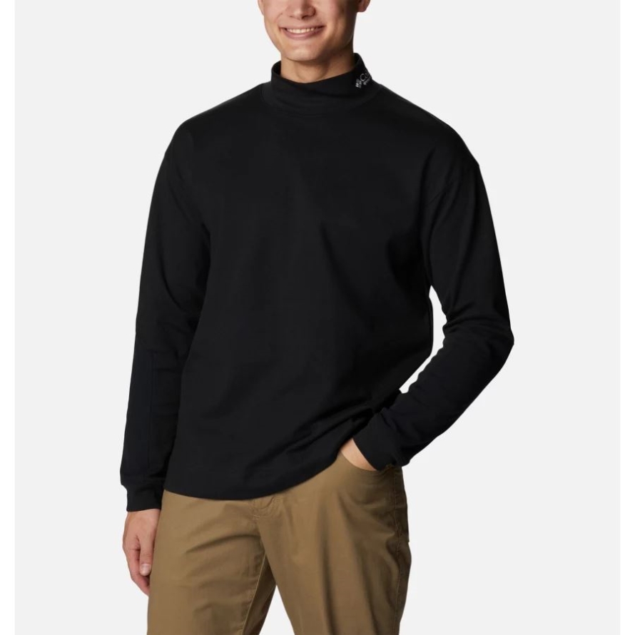 Black Men's Ballistic Ridge High Neck Long Sleeve T-Shirt Columbia