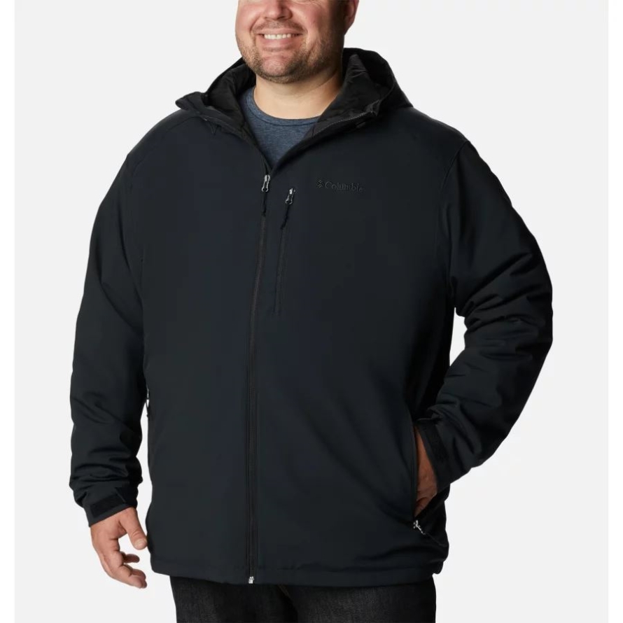 Black Men's Gate Racer Softshell Hooded Jacket Big Columbia
