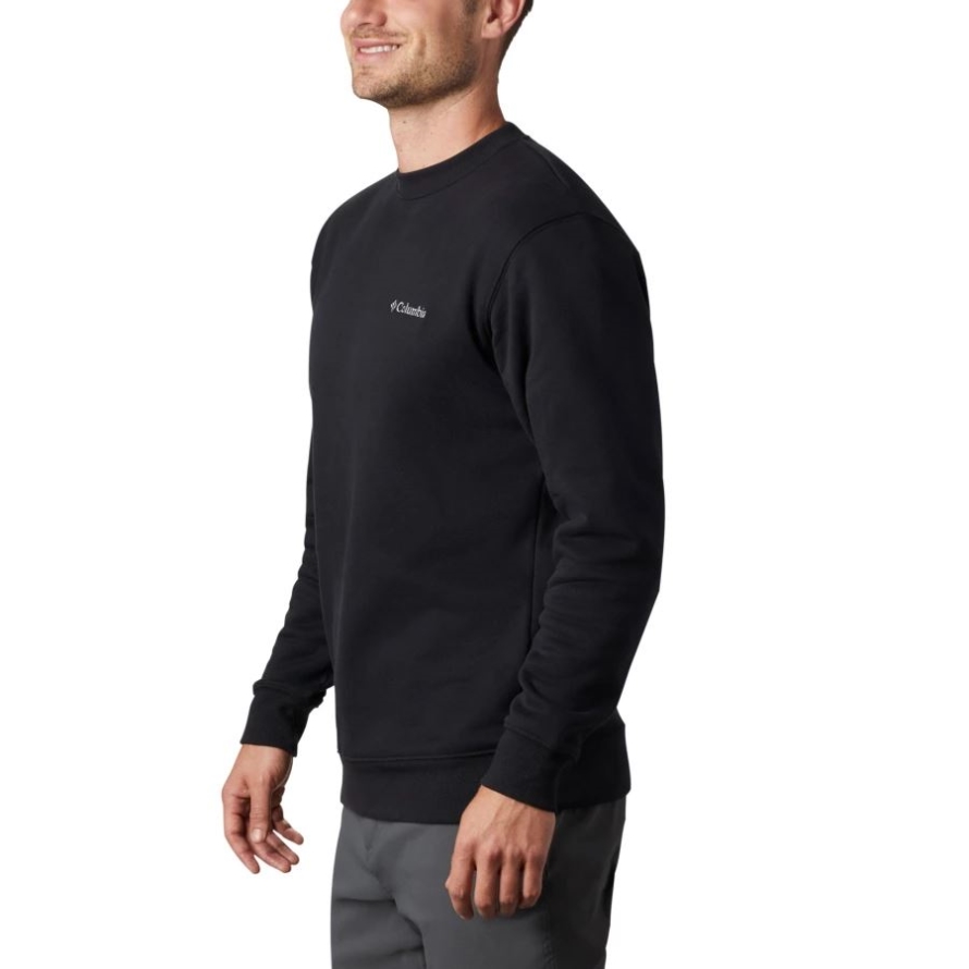 Black Men's Hart Mountain II Crew Sweatshirt Columbia Brand