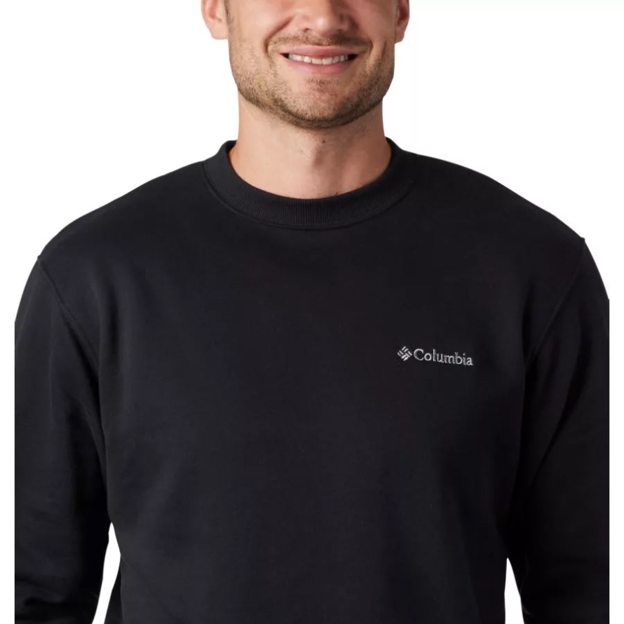 Black Men's Hart Mountain II Crew Sweatshirt Columbia Brand