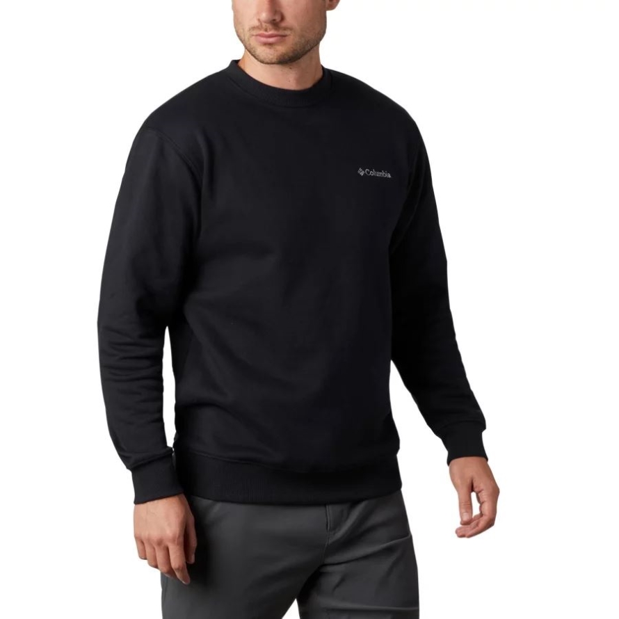 Black Men's Hart Mountain II Crew Sweatshirt Columbia Brand