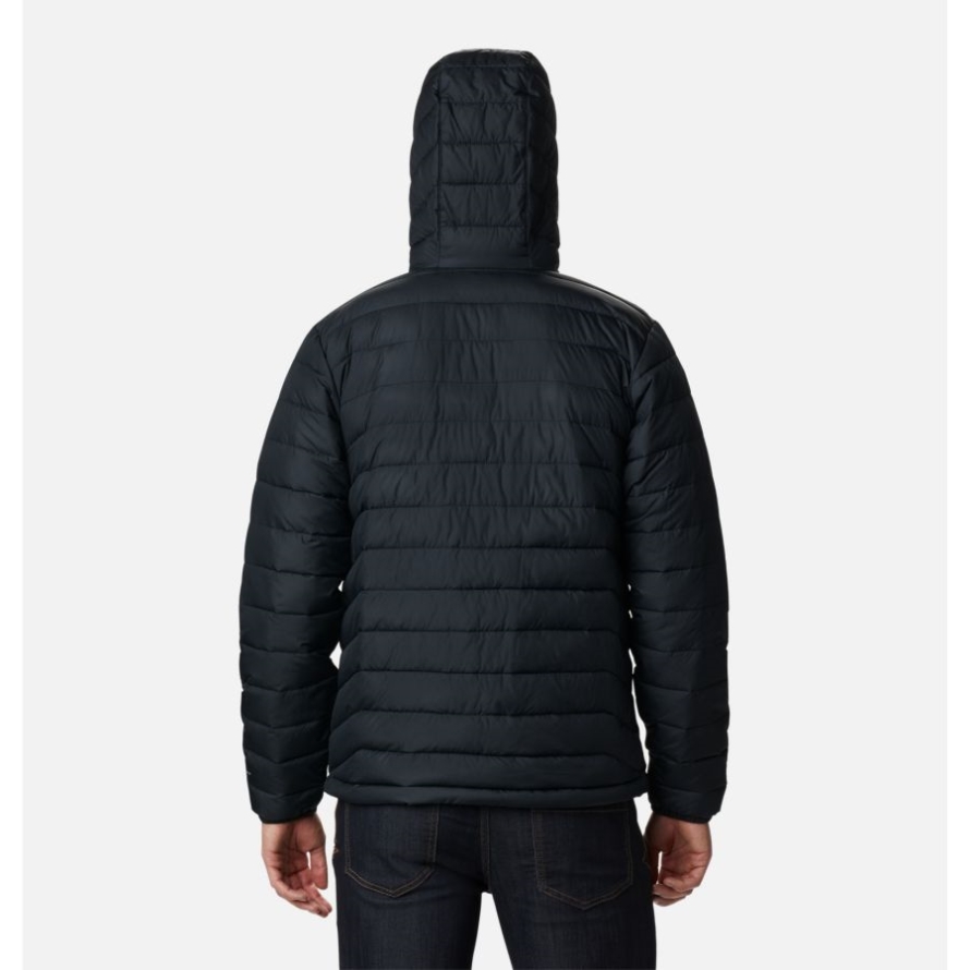 Black Men's Powder Lite Hooded Insulated Jacket Columbia