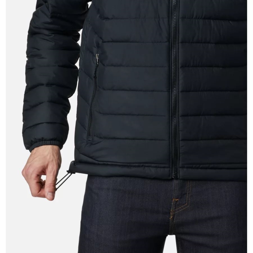 Black Men's Powder Lite Hooded Insulated Jacket Columbia