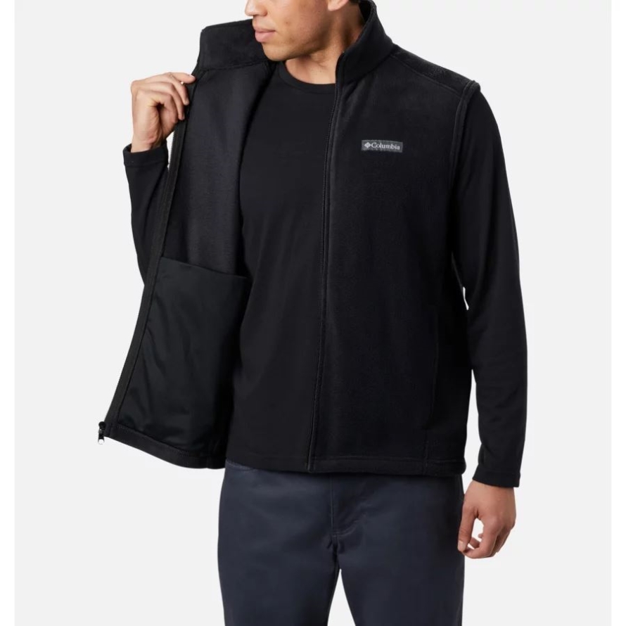 Black Men's Steens Mountain Fleece Vest Tall Columbia Brand
