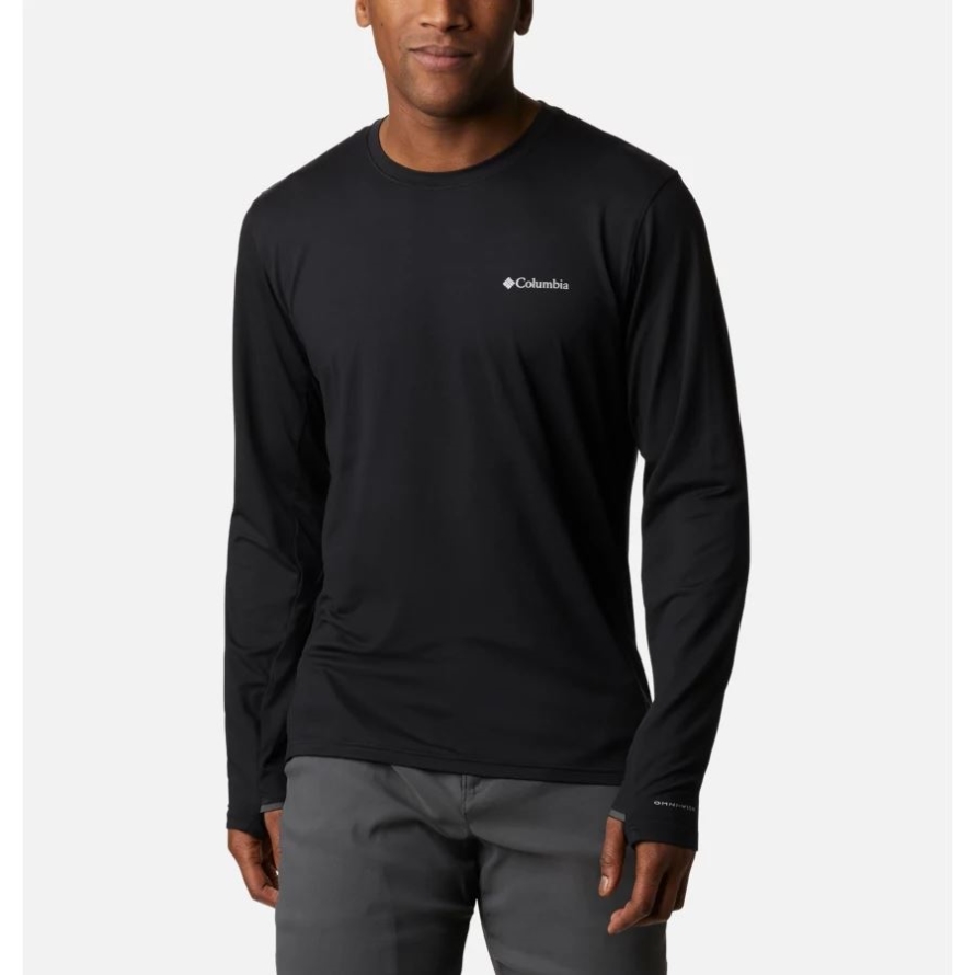 Black Men's Tech Trail Long Sleeve Crew II Shirt Columbia