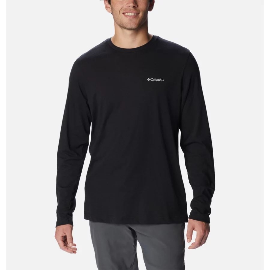 Black Men's Thistletown Hills Long Sleeve Crew Shirt Columbia