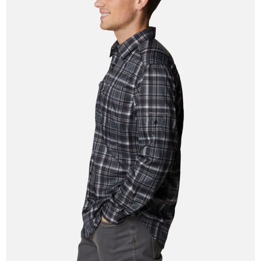 Black Multi Plaid Columbia Men's Silver Ridge Utility Lite Plaid Long Sleeve Shirt