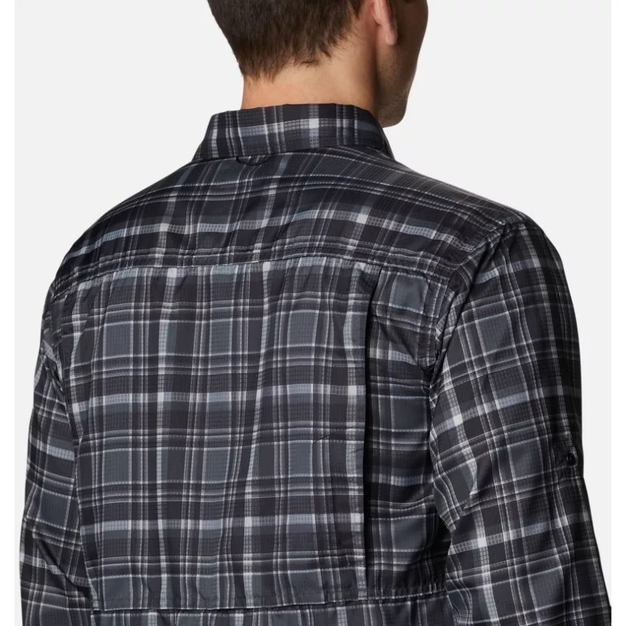 Black Multi Plaid Columbia Men's Silver Ridge Utility Lite Plaid Long Sleeve Shirt