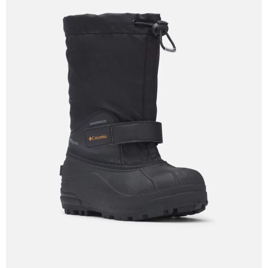 Black/Orange Blast Columbia Big Kids' Powderbug Forty Snow Boot