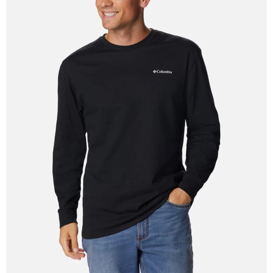Black/Outdoor Park Men's Cades Cove Long Sleeve T-Shirt Columbia