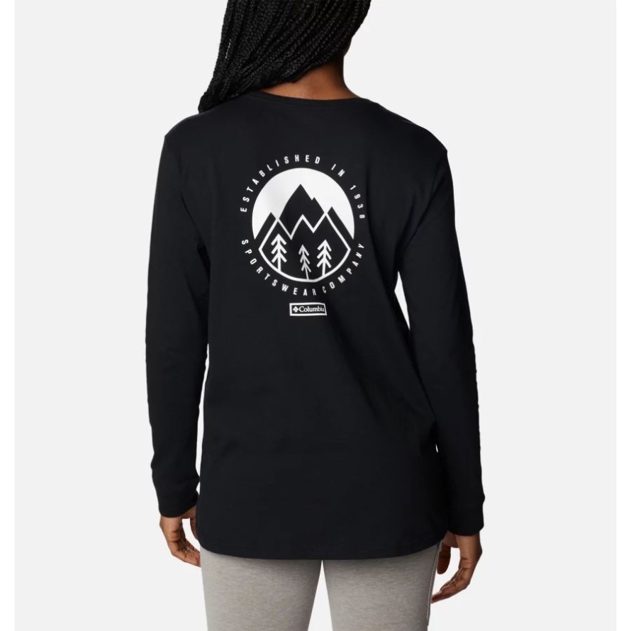 Black/Outdoor Park Women's North Cascades Back Graphic Long Sleeve T-Shirt Columbia