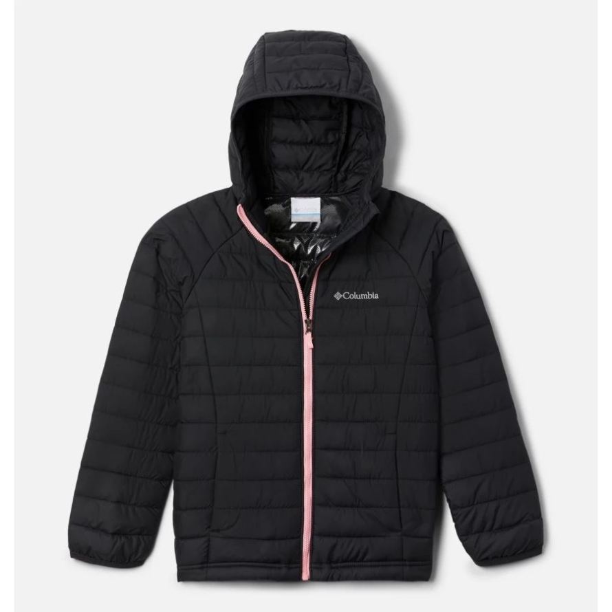 Black Powder Lite Girls Hooded Insulated Jacket Columbia