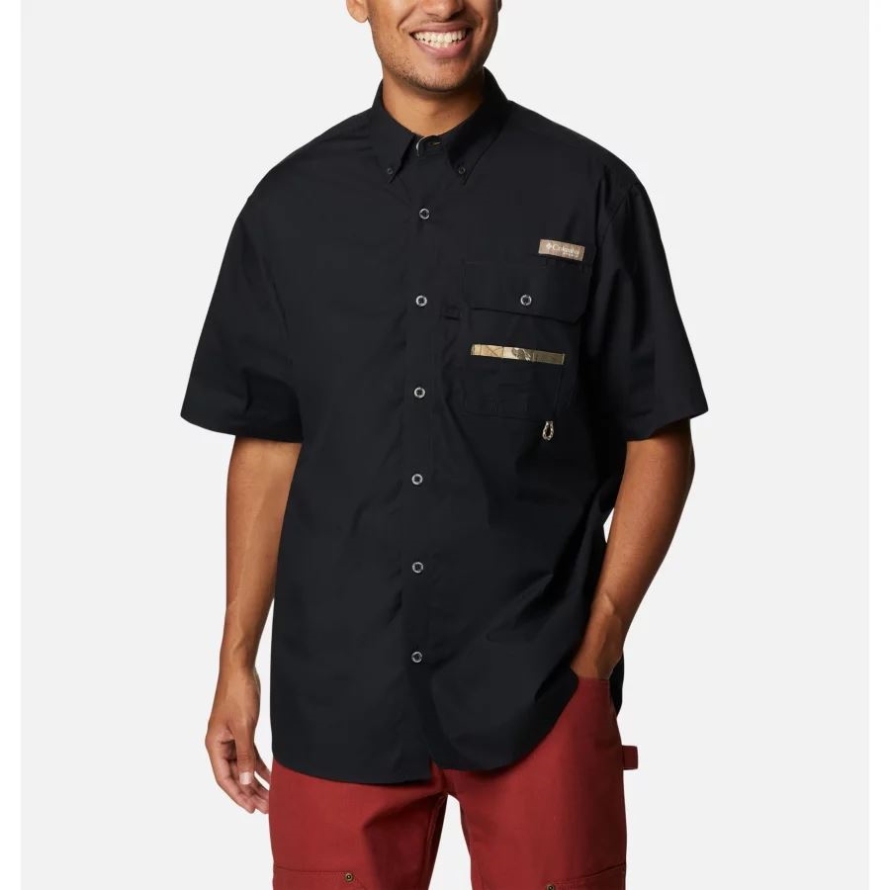 Black/RT Edge Columbia Men's PHG Sharptail Short Sleeve Shirt