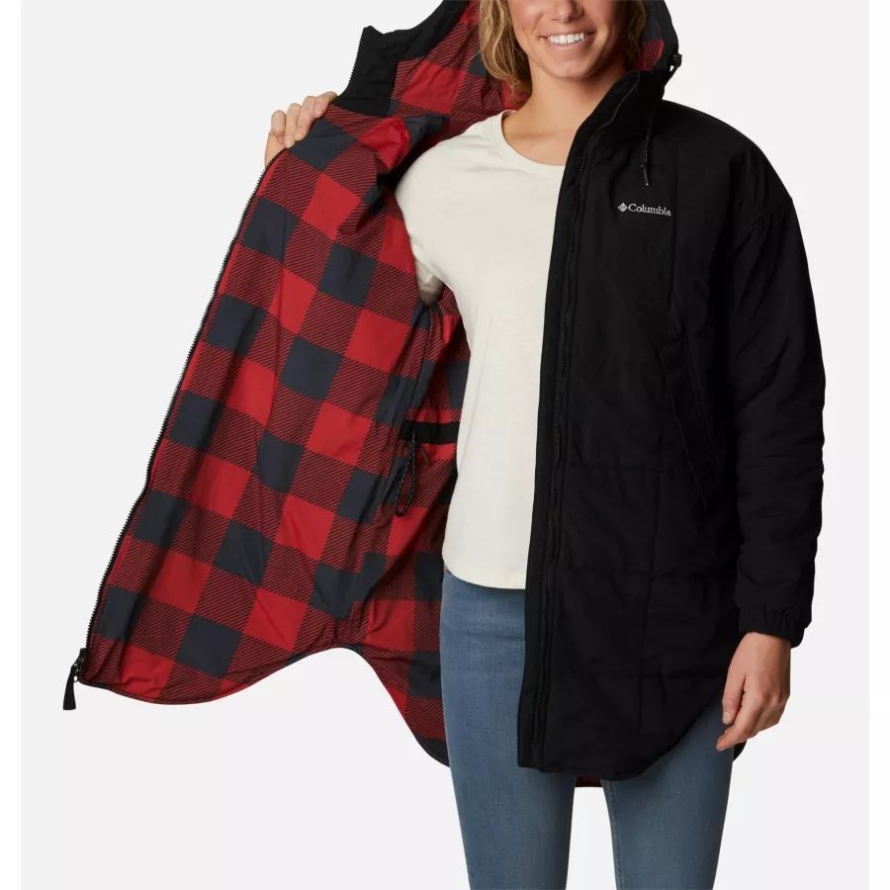 Black/Red Lily Check Print Columbia Women's Chatfield Hill Novelty Jacket