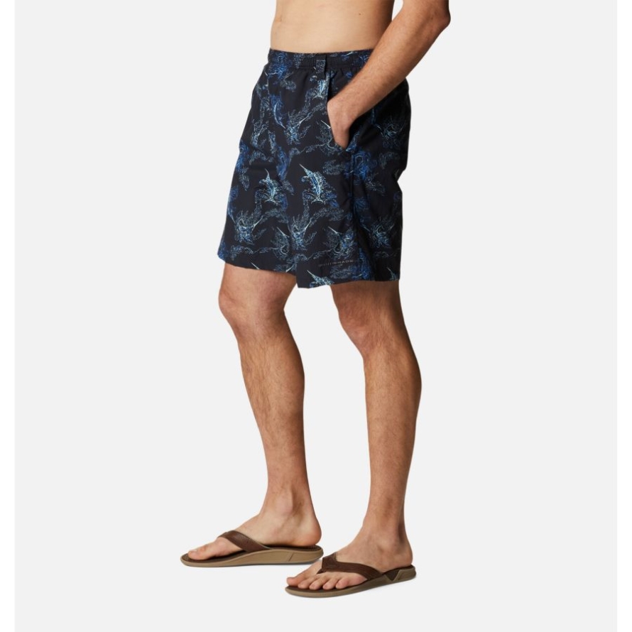 Black Sails Away Print Columbia Men's PFG Super Backcast Water Shorts