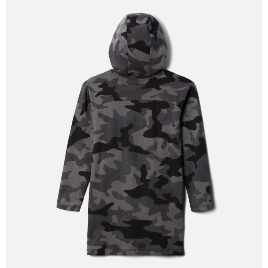 Black Traditional Camo Print Columbia Girls' Columbia Lodge Hooded Printed Tunic