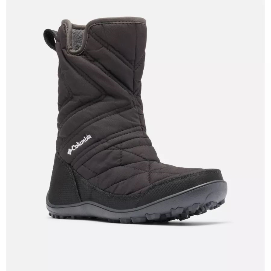 Black/White Columbia Youth Minx Slip III Snow Boots
