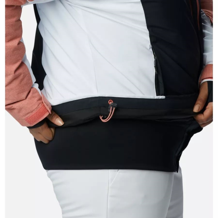 Black/White/Dark Coral Columbia Women's Sweet Shredder Insulated Jacket Plus Size