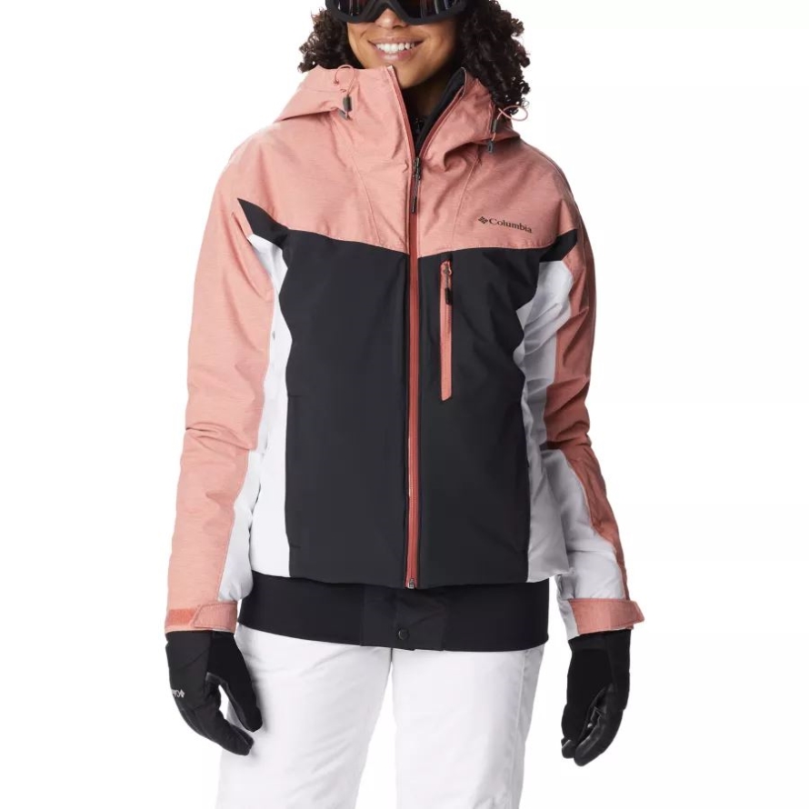 Black/White/Dark Coral Columbia Women's Sweet Shredder Insulated Jacket