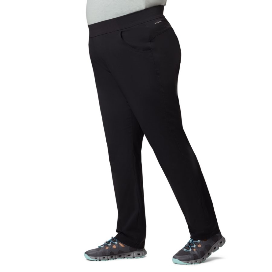 Black Women's Anytime Casual Pull On Pants Plus Size Columbia
