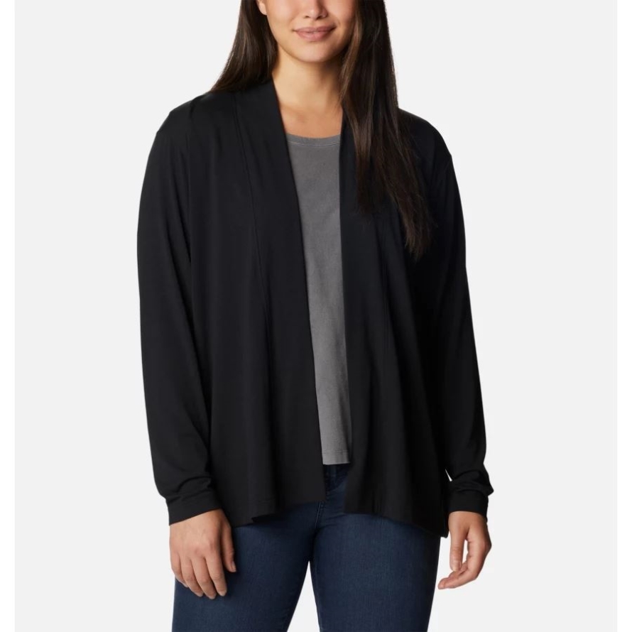Black Women's Anytime Knit Layering Long Sleeve Shirt Columbia