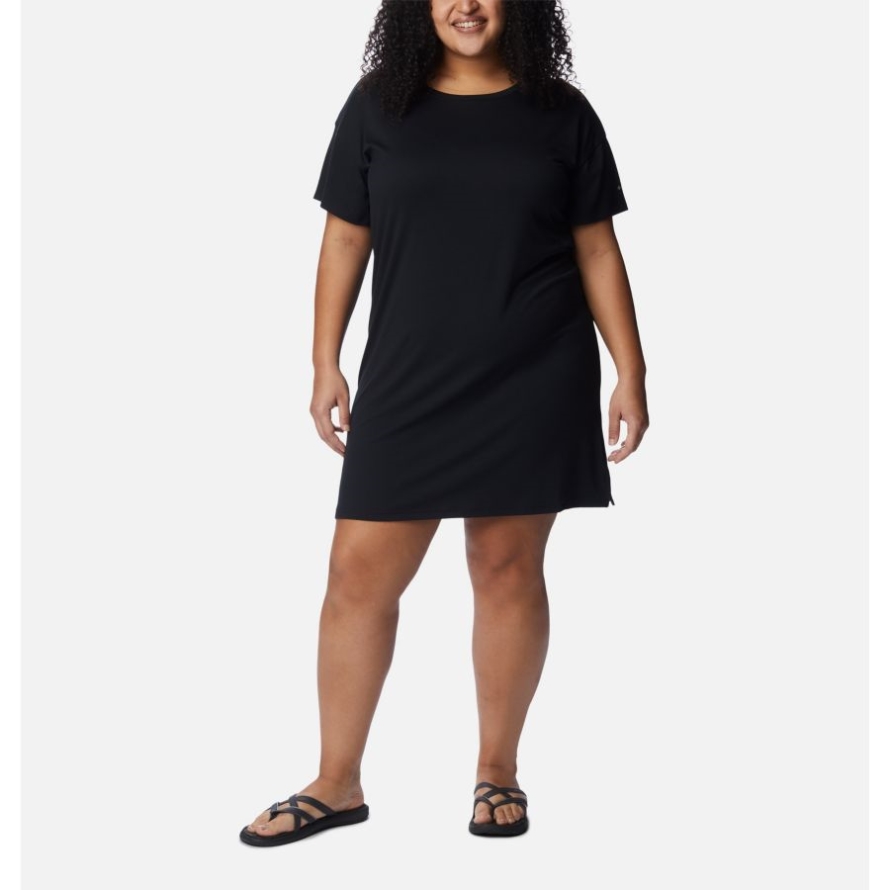 Black Women's Anytime Knit Tee Dress Plus Size Columbia