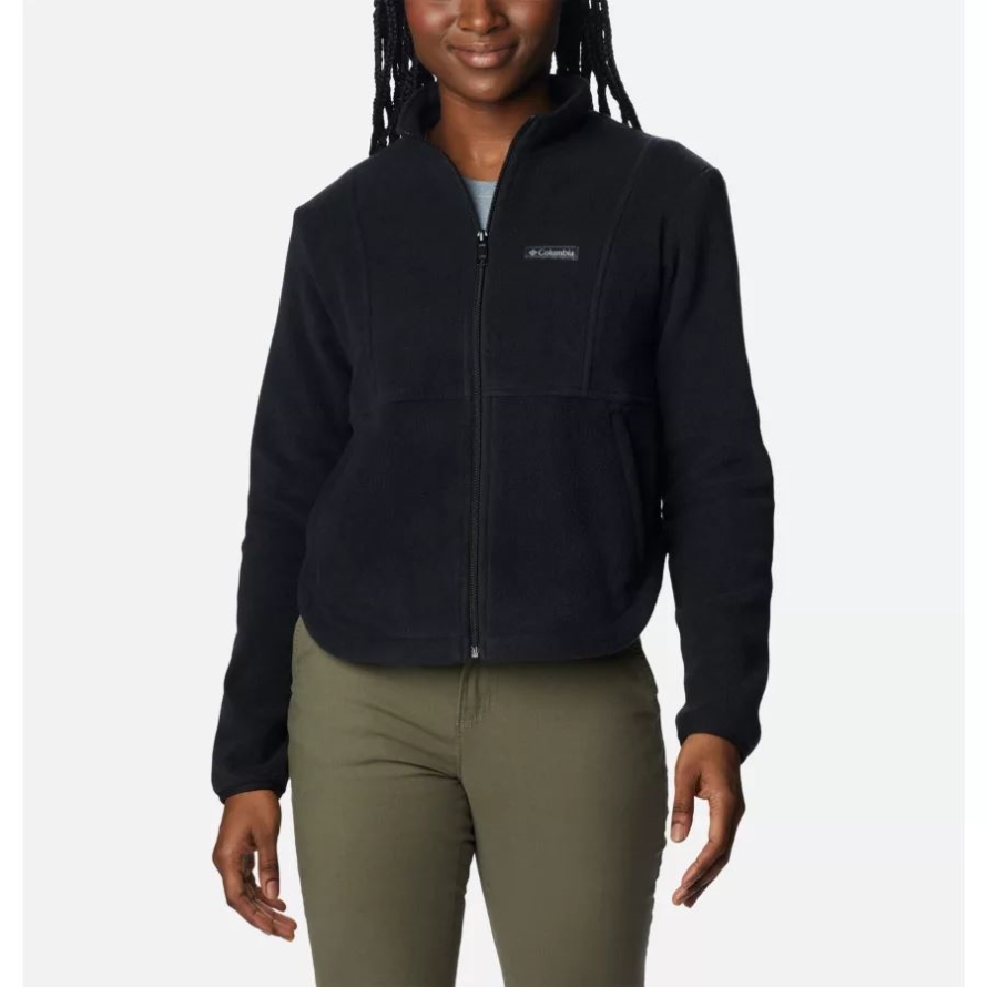 Black Women's Benton Springs Colorblock Full Zip Fleece Jacket Columbia
