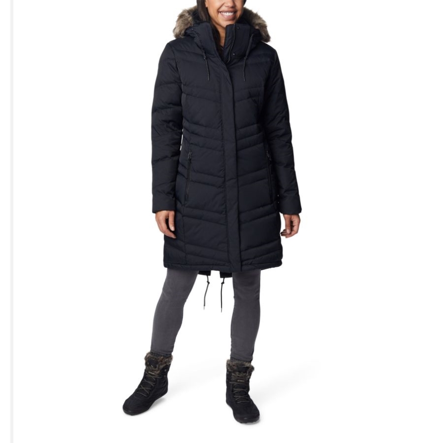 Black Women's Catherine Creek Hooded Long Down Jacket Columbia