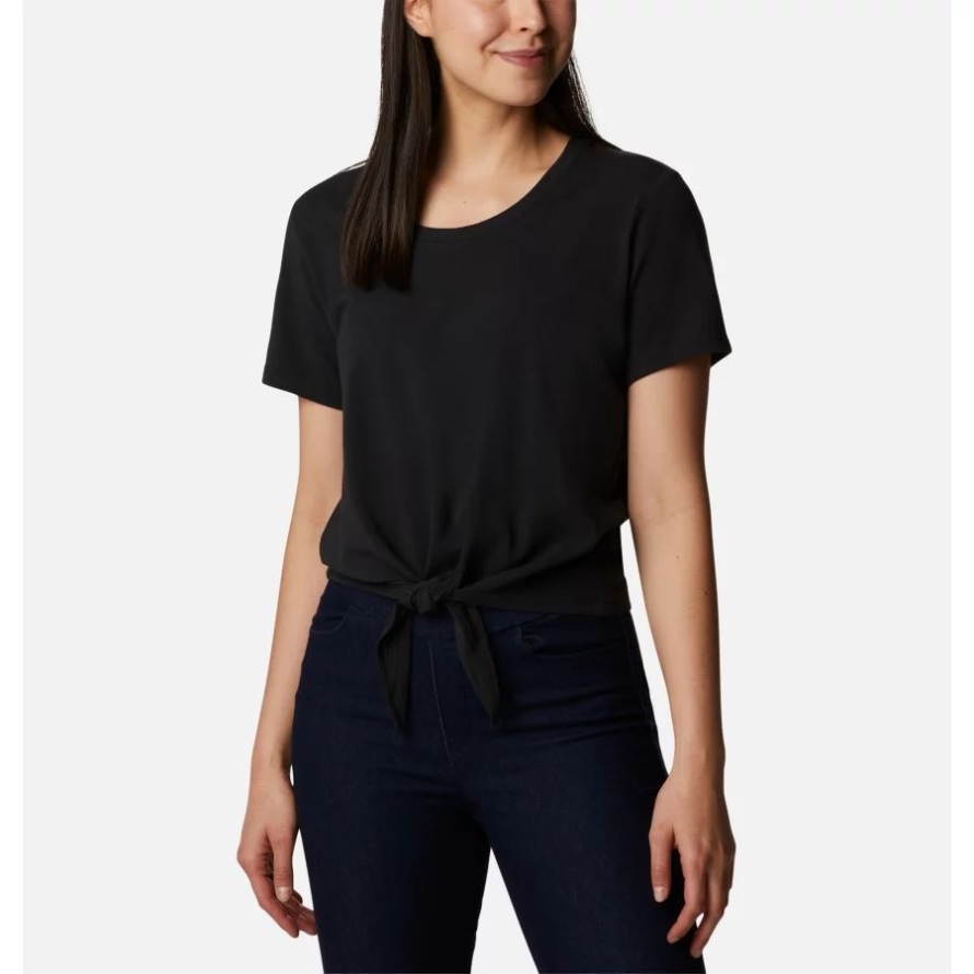 Black Women's Columbia Brand Trek Short Sleeve Shirt Columbia Brand